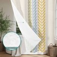 thumbnail image 6 of Green Blue Yellow Botanical Shower Curtain - Water Repellent Fabric Shower Curtains Washable, Farmhouse Vertical Leaves Decorative Polyester Cloth Bathroom Curtains Modern Bath Decor 36"x72", 6 of 8