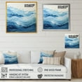 thumbnail image 4 of Designart "Modern Coastal Waves in Blue and White I" Coastal Framed Wall Art - Blue Coastal Minimalism Hallway Framed Wall Art Decor, 4 of 6