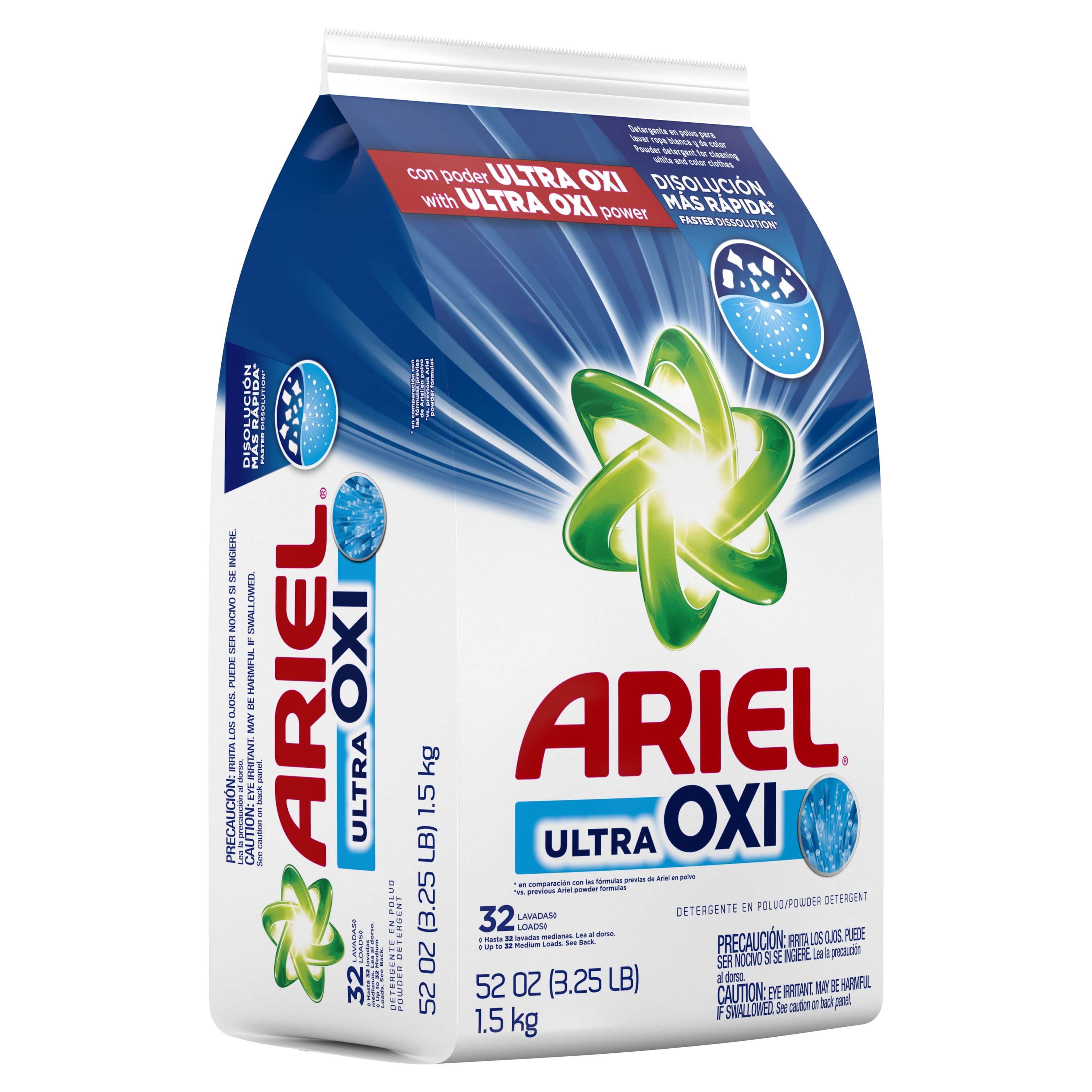 (2 pack) Ariel Laundry Detergent Powder, Ultra Oxi, Original Scent, 52 oz, 33 Loads