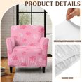 thumbnail image 6 of FKELYI Armchair Slipcover Stretchable Couch Sofa Cover with Elastic Bottom Pink Dog Cat Paw Print Furniture Protector for Living Room Office Reception Reading Sofa, 6 of 7