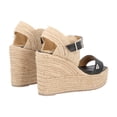 thumbnail image 3 of Sandalia De Plataforma Argelia Con Yute Natural Cabra Piel Negro Con Látigo Ajustable Para Mujer, 3 of 5