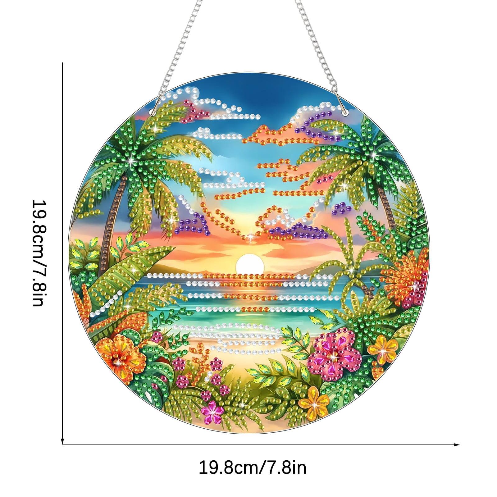 FLOPESN  DIY Diamond Art Kits,Spring Painting Sea Style, 8.27*8.27in Diamond Painting Pendant, Creative Design Wall Decor