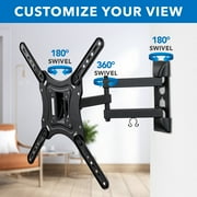 Mount-It! Full Motion TV Wall Mount with Swivel Arm for 28 32 40 43 48 50 55 Inch Flat Screen TVs
