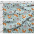 thumbnail image 2 of Soimoi Llama Alpaca Print, Poly Taffeta Fabric, Decor Sewing Fabric by The Yard 56 Inch Wide, Decorative Fabric for Outdoor Upholstery, Umbrellas and Home Accents, Sky Blue, 2 of 5