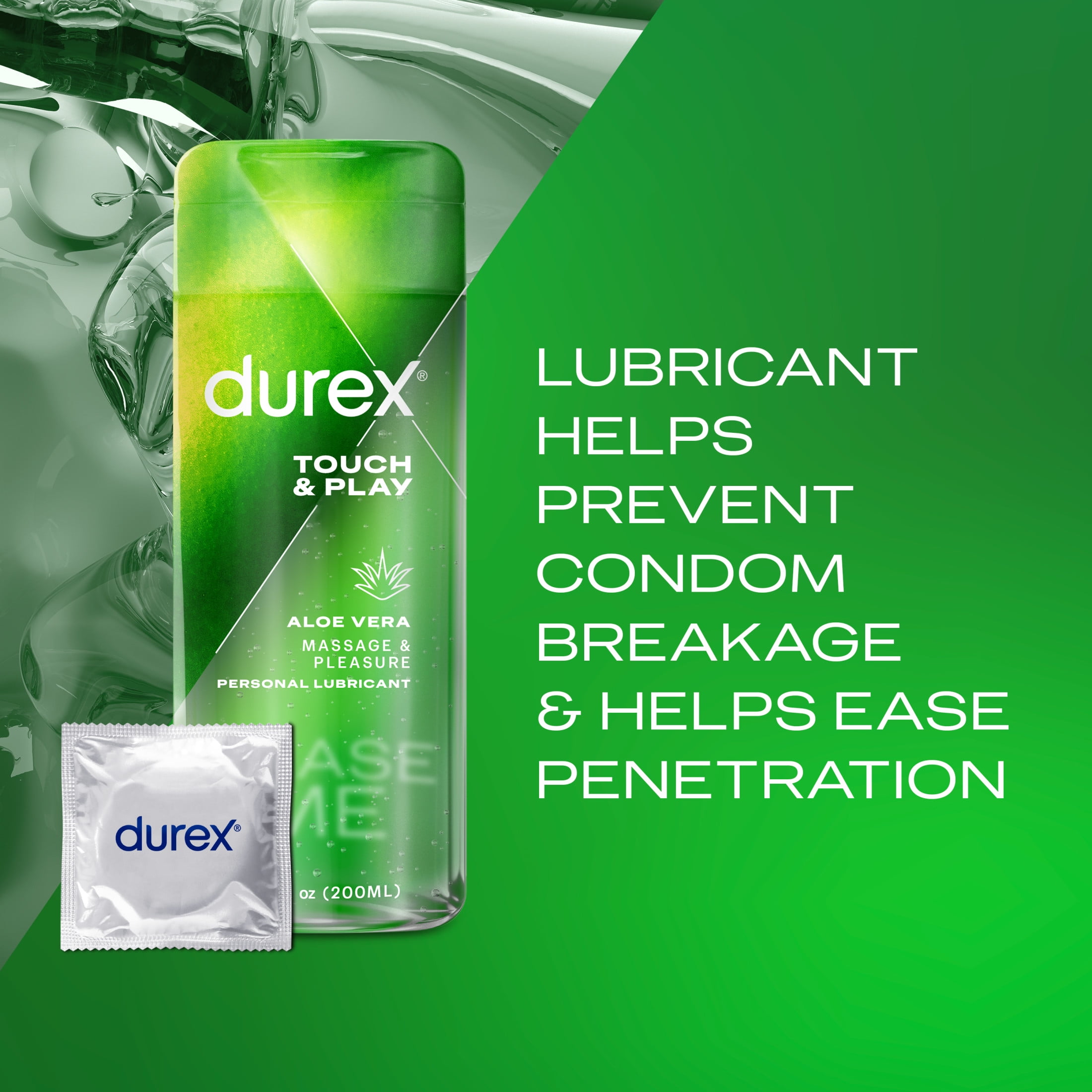 Durex Touch & Play Water Based Personal Lubricant for Sex, Massage &  Pleasure, Aloe Vera, 6.76 fl oz - Walmart.com