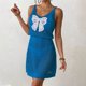 thumbnail image 5 of Mujeres Playa Humo, Nuevo Color Sólido Cuello en V Arco Corte Cubrir para el Desgaste Casual Y de Vacaciones, Vestido Ligero Estiramiento Túnica, 5 of 5