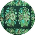 thumbnail image 1 of Ahgly Company Indoor Round Medallion Turquoise Blue French Area Rugs, 5' Round, 1 of 4