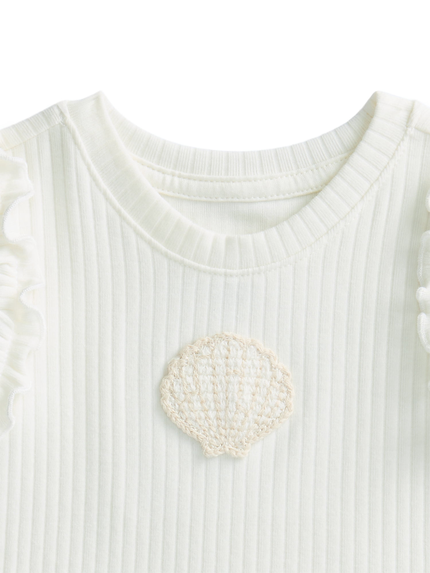 Wonder Nation Baby Girls Flutter Tee, Sizes 0M-24M