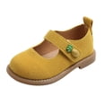 thumbnail image 2 of LoyisViDion Toddler Shoes Clearance Toddler Infant Kids Baby Girls Cute Shoes Solid Princess Soft Leather Shoes Sandals Yellow 18-24Months, 2 of 7