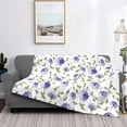 thumbnail image 2 of Zufioo Purple Chicory Print Horizontal Flannel Blanket, Anti-wrinkle, Anti-shrinkage, Anti-allergic Plush Blanket, Household Items Suitable for Bedroom-40"x30", 2 of 6