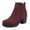 BURGUNDY, variant on Women's Chunky Heel Platform Ankle Boots
