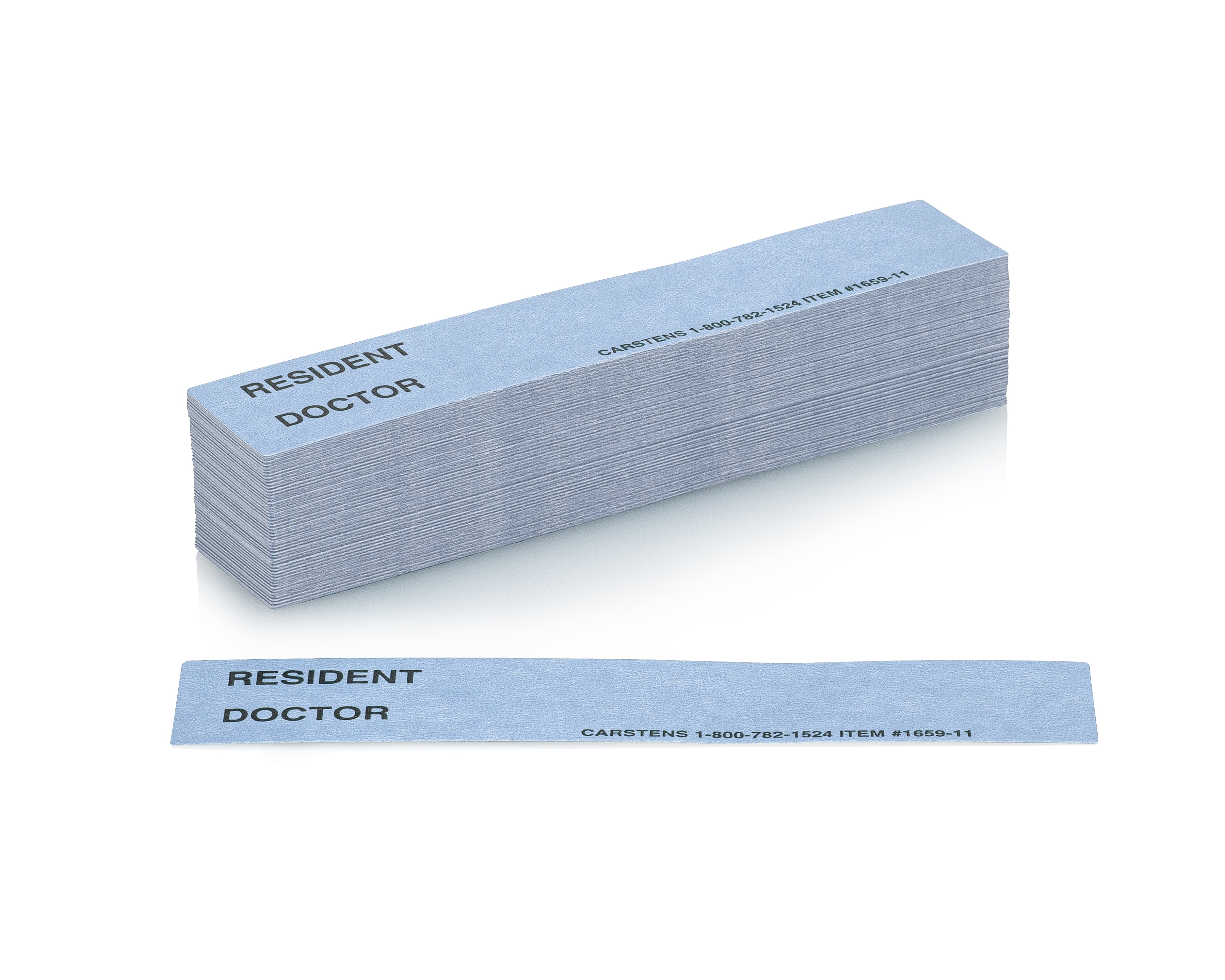Carstens - Blue Resident / Doctor Preprinted ID Cards for 1.5 – 4” Ring Binder Spines - Pack of 100 (1659-06) - Ideal Medical Record Labels for 3 Ring Binders