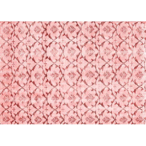 Ahgly Company Indoor Rectangle Abstract Red Contemporary Area Rugs, 8' x 10'
