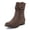 BrownPU 974, variant on Women's Slouchy Riding Ankle Booties, Round Toe Casual Versatile Comfort Short Boots