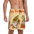 thumbnail image 2 of Fuzoiu Gnomes Happy Thanksgiving Print Pajama Shorts for Men, Men's Pajama Bottoms,Mens Lounge Sleepwear,Pajama Pants with Pocket-Large, 2 of 6