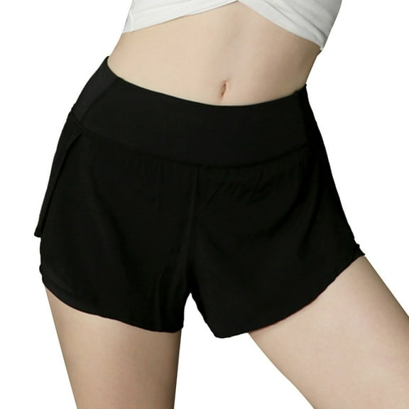 CAICJ98 Leggings for Women Tummy Control Shorts for Women Running Tennis Butterfly Shorts Girls 2-in-1 Double Layer Quick-Drying Comfy Shorts M,Black