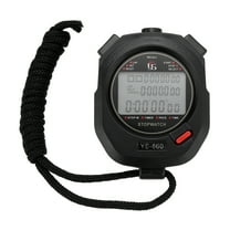 Sport Stopwatch Timer 60 Lap Memory 0.01 Second Timing Stop Watch Alarm Clock for Coach Black