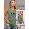 thumbnail image 4 of ZXSXSY Women's Independence Day Flag Sunflower Print Sleeveless Tank Top, 4 of 7