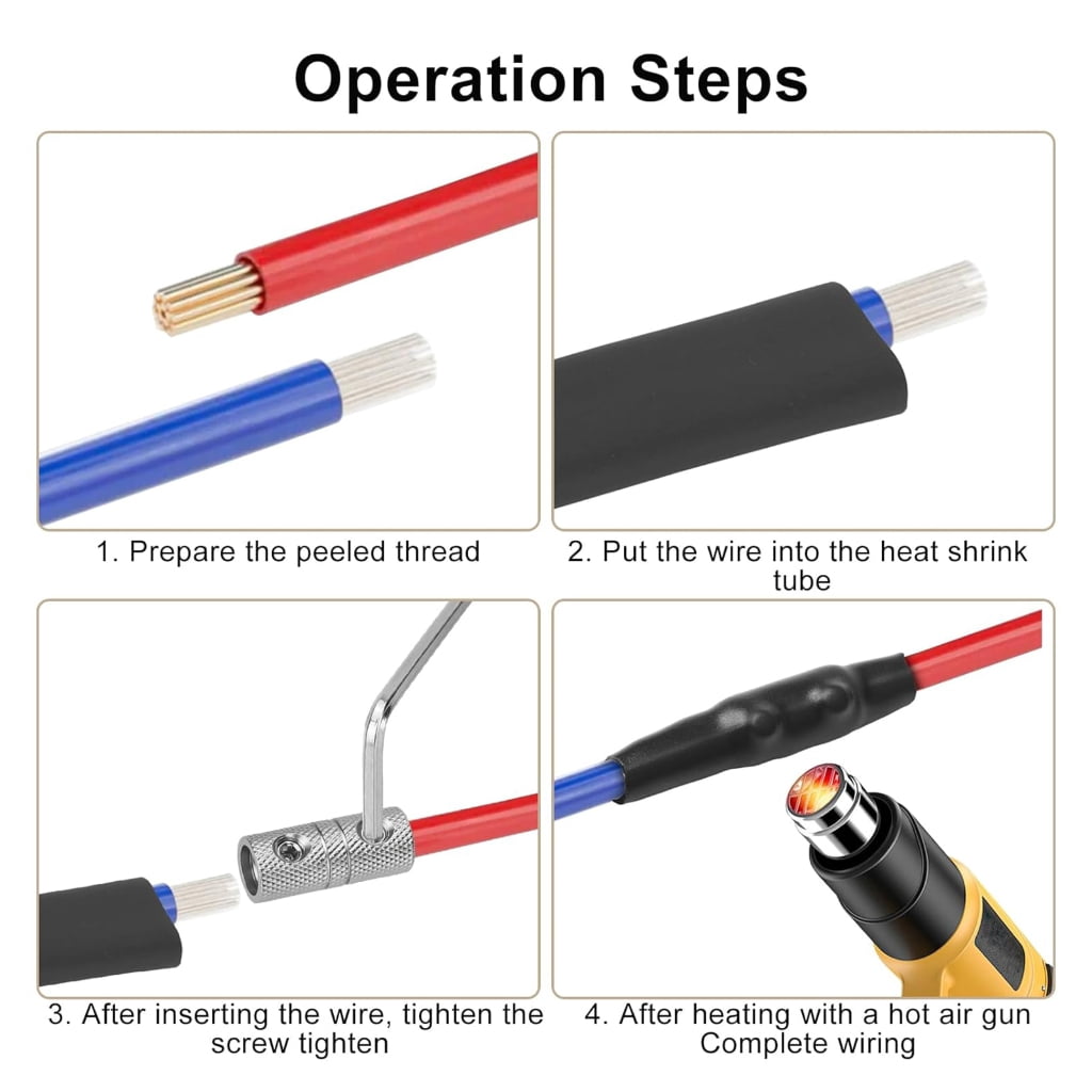MOMOJIA Marine Boats 0 Gauge Wire Splices Connectors Heat Shrinks Tubing Connectors
