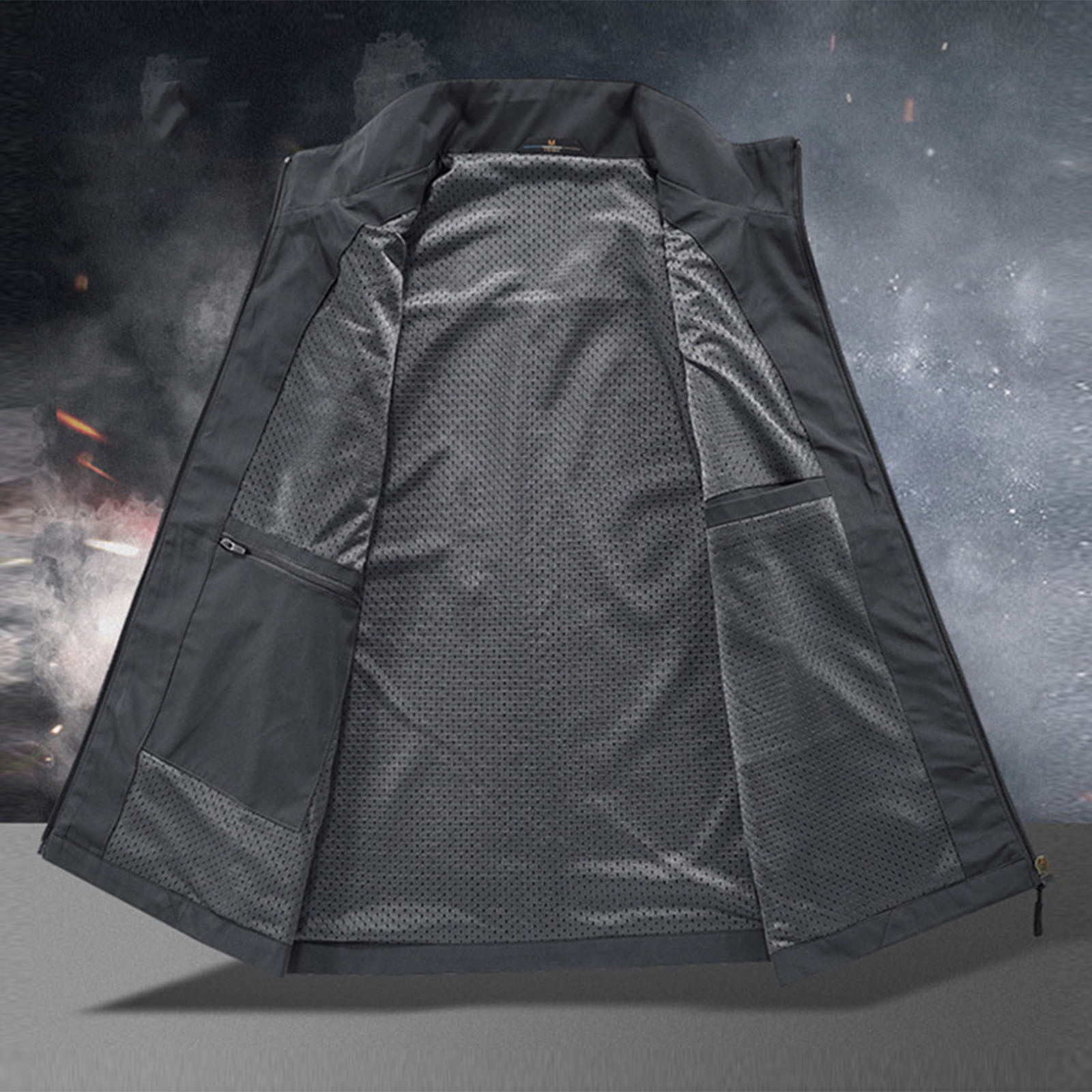 Arnsht Men's Summer Plus Size Lightweight Golf Vest Outerwear with Pockets Softshell Sleeveless Vest for Running Hiking Sports Gray XXL