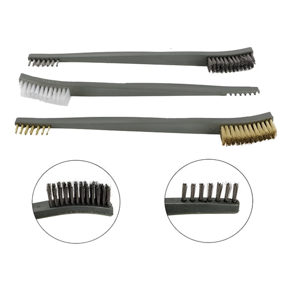FACEGA 3Pcs Mini Wire Brush Set Steel Brass Nylon Cleaning Polishing Metal Rust Tools for Remove Rust Stains,Polished,Grill Cleaner