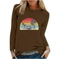 thumbnail image 2 of EQWLJWE Blouses à Manches Longues pour Femmes Grande Taille Mode Printemps Imprimé Manches Longues Col Rond Tee Décontracté Hauts Vêtements d'Automne pour Femmes, 2 of 6