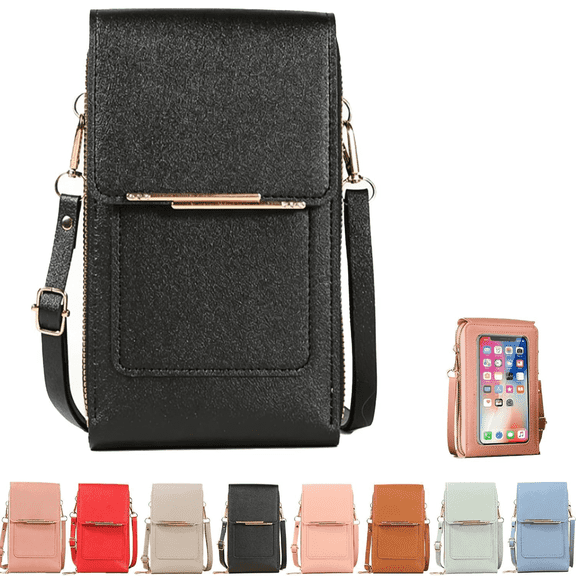 KSFresh Touchscreen Phone Crossbody Bag, Anti-Theft Genuine Leather Messenger Purse for Women, Lightweight Travel Shoulder Bag