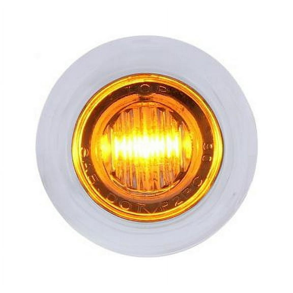 3 LED Dual Function Mini Auxiliary / Utility Light w/ Bezel - Amber LED/Clear Lens