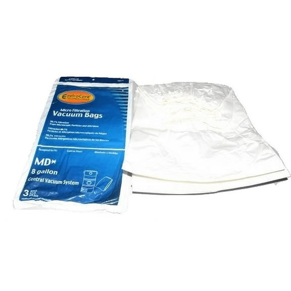 MD Central Vacuum 8 Gallon Micro Filtration Bags 3 Pk Part MD814