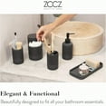 thumbnail image 2 of Black Stone Bathroom Accessories Set 6 Pieces - Toothbrush Holder Lotion Dispenser Qtip Container Vanity Tray Tumbler - Countertop Organizer for Bathrooms - Elegant and Functional Decor Set, 2 of 10