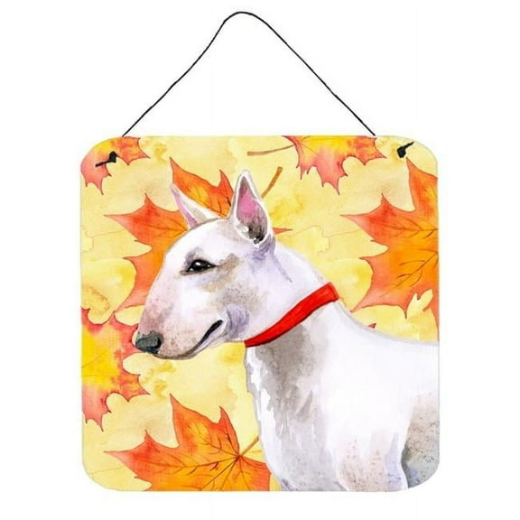 Bull Terrier Fall Wall or Door Hanging Prints, 6 x 6 in.