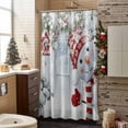 thumbnail image 3 of Christmas Bathroom Shower Curtain Cute Red Snowman Xmas Pine Leaf Winter Snowflake Waterproof Washable Shower Curtains for Bathtub Bath Decor with Grommets and Hook 66 X 72 Inch, 3 of 8