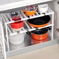 thumbnail image 3 of Cqxid Home Textile Storage Under $20 2-Tier Ink Rack Under Cabinet Organizer Storage Expandable Kitchen Shelf Holder, 3 of 5