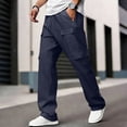 thumbnail image 2 of Men's Slim Fit Cargo Workwear Pants, Straight Leg Drawstring Elastic Waist Multi Pockets Casual Trousers Joggers, Quick Dry Breathable Lightweight Stretchy, Outdoor Hiking Gym, 2 of 9