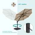thumbnail image 6 of FLAME&SHADE 11 FT Cantilever Patio Umbrella w/Base, Outdoor Aluminum Offset Umbrellas 360° Rotation Hanging Market Umbrellas,Sand, 6 of 7