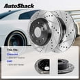 thumbnail image 3 of AutoShack Rear Vented Drilled & Slotted E-Coated Brake Rotors 2-PC Set Replacement for 2010-2017 Chevrolet Equinox 2010-2017 GMC Terrain ShadowGuard 11.93" (302.9 mm), 3 of 5