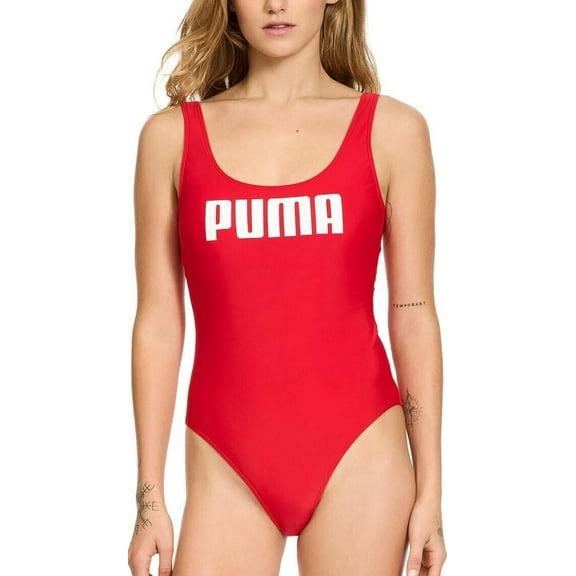 new PUMA women swimsuit SSP23MWS-05591 red spandex super soft sz M $42
