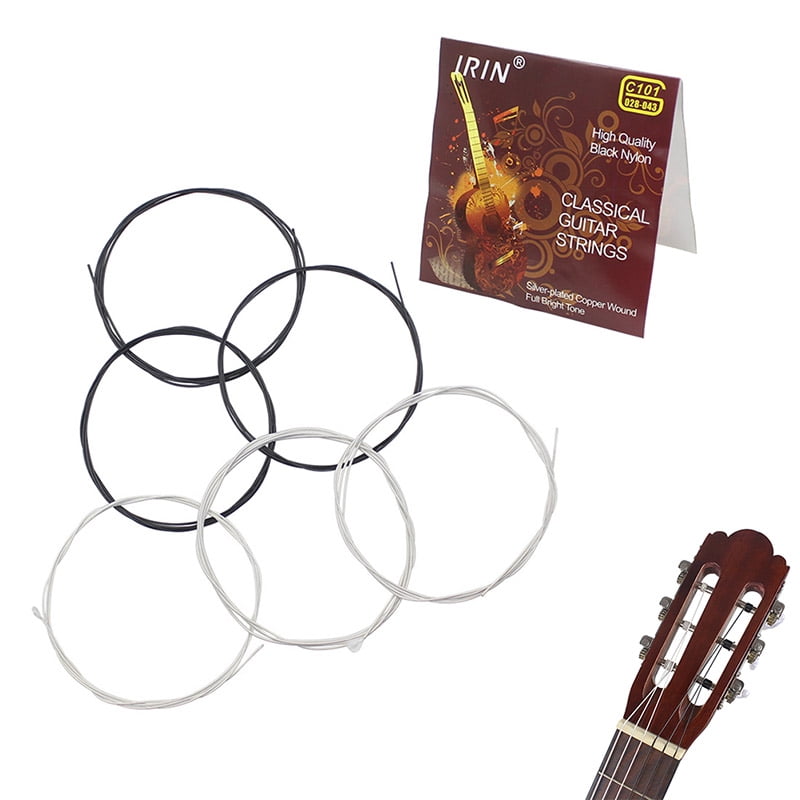 Black Nylon Classical Guitar Strings 1 Set 6 Strings Full Bright Tone C101 