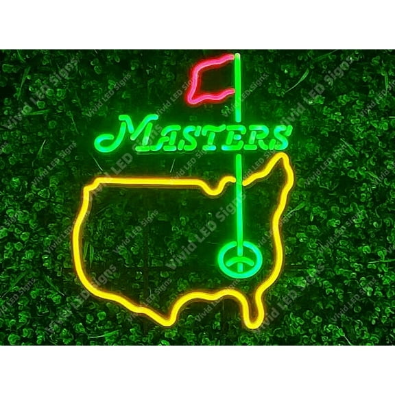 Queen Sense 24"x20" Masters Tournament Golf LED Sign Light Neon Signs With Dimmer Party Home Wall Decor Lights W124MTGL-XLED