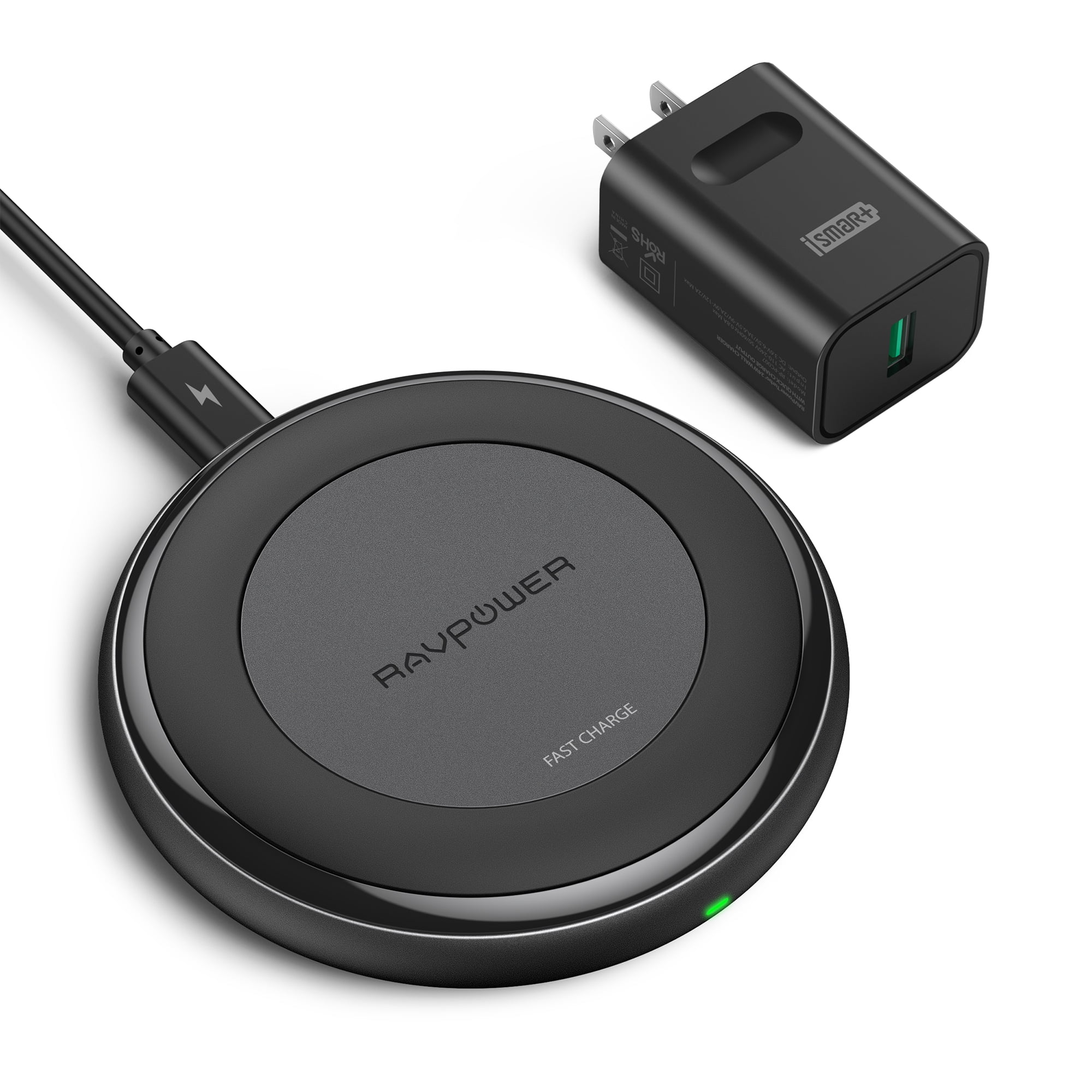 plastic Broek Hollywood RAVPower Wireless Charger, 10W Max Fast Charge Wireless Charging Pad with  QC 3.0 Adapter for iPhone Smartphone - Walmart.com