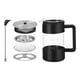 thumbnail image 2 of Cafetera de prensa francesa, tetera, accesorios de vidrio grueso, tetera portátil, prensa de café para viajes, camping, cafetería y oficina., 2 of 9