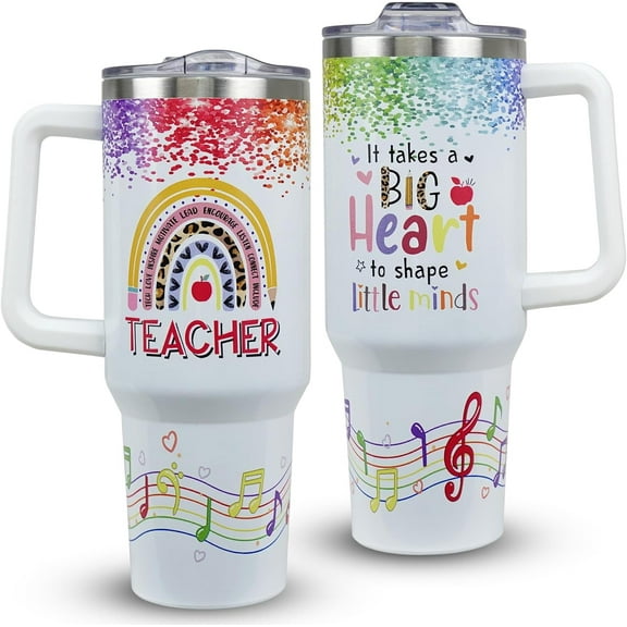 Music Teacher Gifts 40oz Teacher Tumbler With Handle Teacher Gifts For Women Teacher Appreciation Gifts For Women, Gifts For Music Teachers Best Teacher Ever Teachers Day Gifts For Teacher