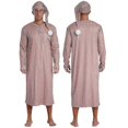 thumbnail image 1 of Men's Henley Sleep Shirt Nightgown Striped Big&Tall Long Sleeve Nightshirt with Night Hatc 26s, 1 of 5