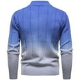 thumbnail image 5 of Mens Turtleneck Sweater Long Sleeve Knit Pullover Knit Casual Sweatshirts Gradient Color Slim Fit Basic Tops Outfit (2XL, Blue), 5 of 8