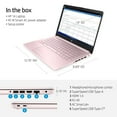 thumbnail image 4 of HP 14 Laptop * Back to School Limited Edition with Microsoft 365 * 4-Core Intel CPU * 32GB RAM *1600GB Storage (64GB OnBoard + 512GB External + 1TB OneDrive) * Pink * w/WOWPC Bundle * Win 11, 4 of 5