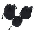 thumbnail image 3 of OUNONA  3 Pcs Neoprene Lens Pouch Bag Soft Large Spare Travel Black, 3 of 7