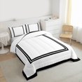 thumbnail image 3 of Homewish Fashion Square Adult Queen Comforter Set, Modern Abstract Stripes Bedding Sets, White Black Lines Bedding Comforter Set, Ultra Soft Bedroom Decor, 3-Piece, 3 of 8