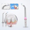 thumbnail image 2 of sweethay Irrigador bucal con hilo dental, portátil, para dientes, Spa, familiar, boquillas para el cuidado Dental, artefacto, cepillo de puntas cuidado de los oídos rosa, 2 of 6