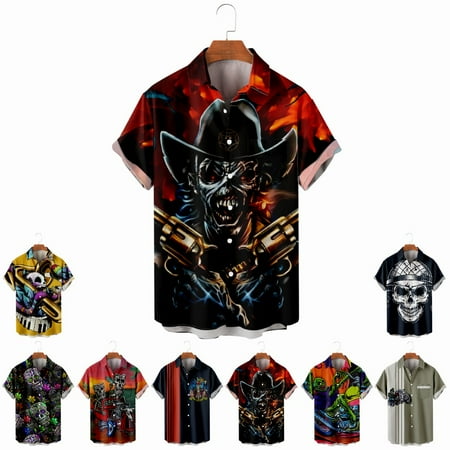 

LANLIN Big Men s Button Down Shirts Loose Fit Slim-Fit Costume for Teen and Adult