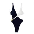 thumbnail image 6 of BSDJILFG Black and White Swimsuits for Women One-Piece Monokini Bathing Suit Criss Cross V-Neck Slimming Beachwear Vacation, 6 of 6